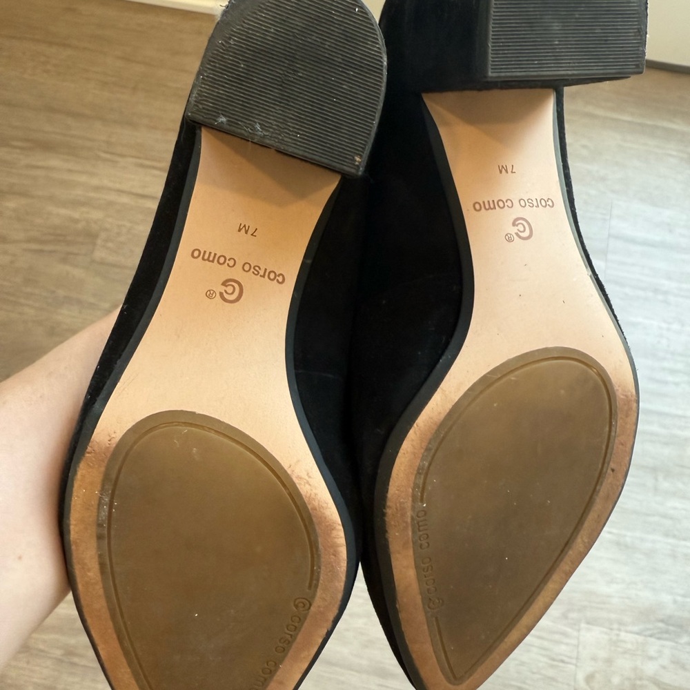 Corso Como Black Suede Heels - Picture 3 of 3